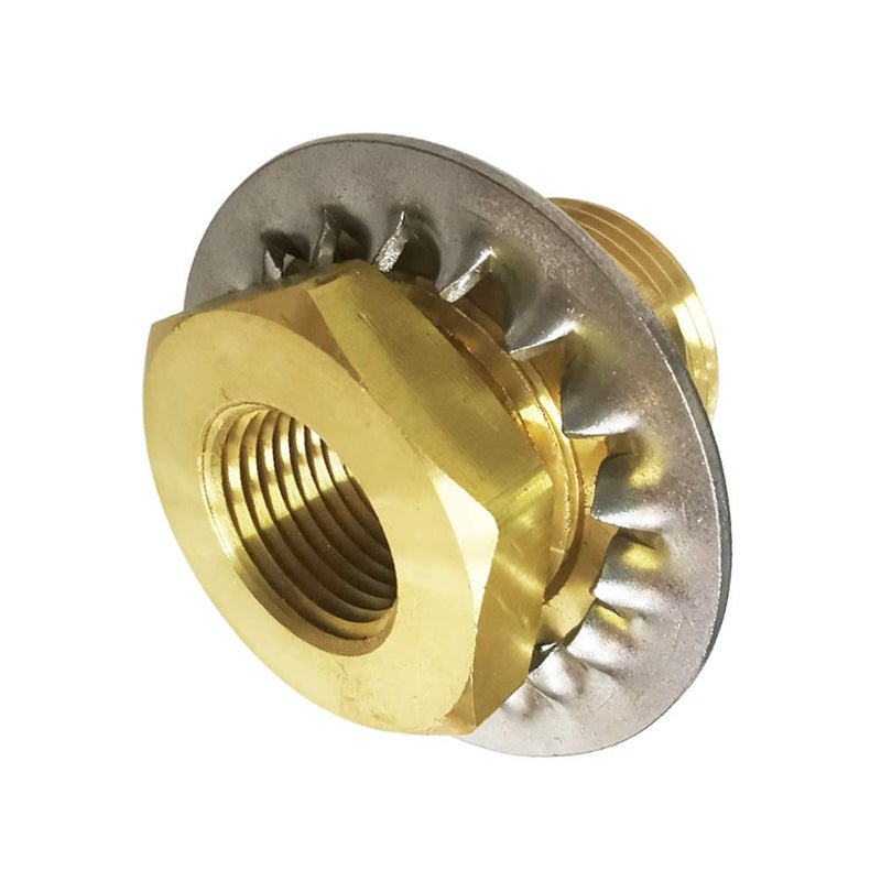 Legines Brass 1/2" NPT Female Bulkead Coupling Bulk head Pipe Fitting Bulkhead Anchor Tank Fitting, 1-1/2" Length (Pack of 2) - Image 2